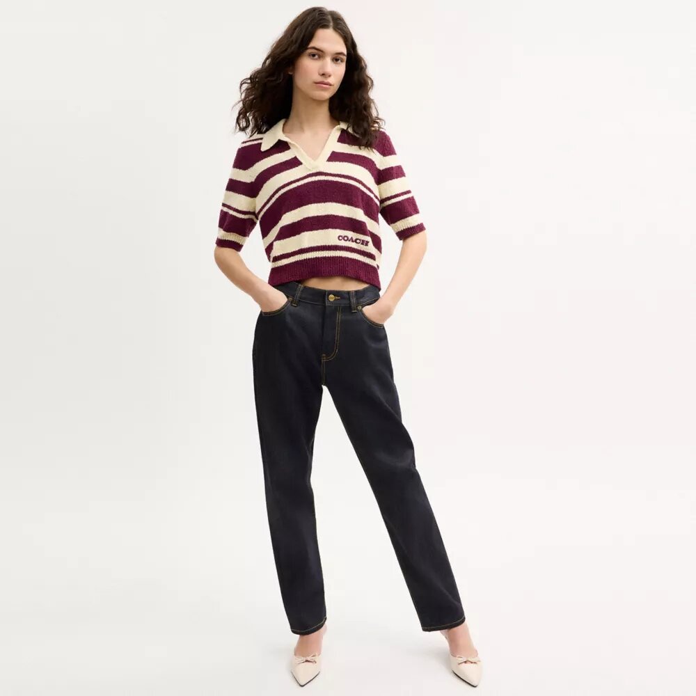 Gestreiftes Strick-Poloshirt