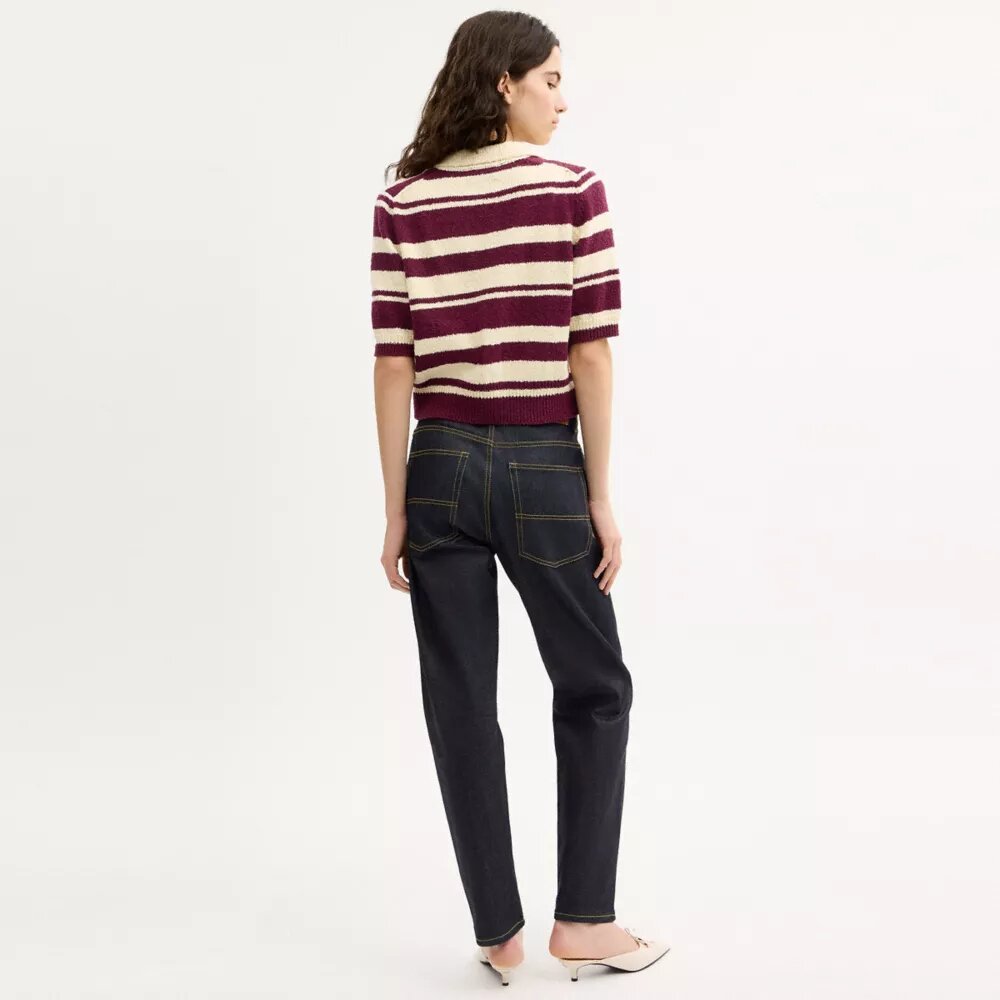 Gestreiftes Strick-Poloshirt