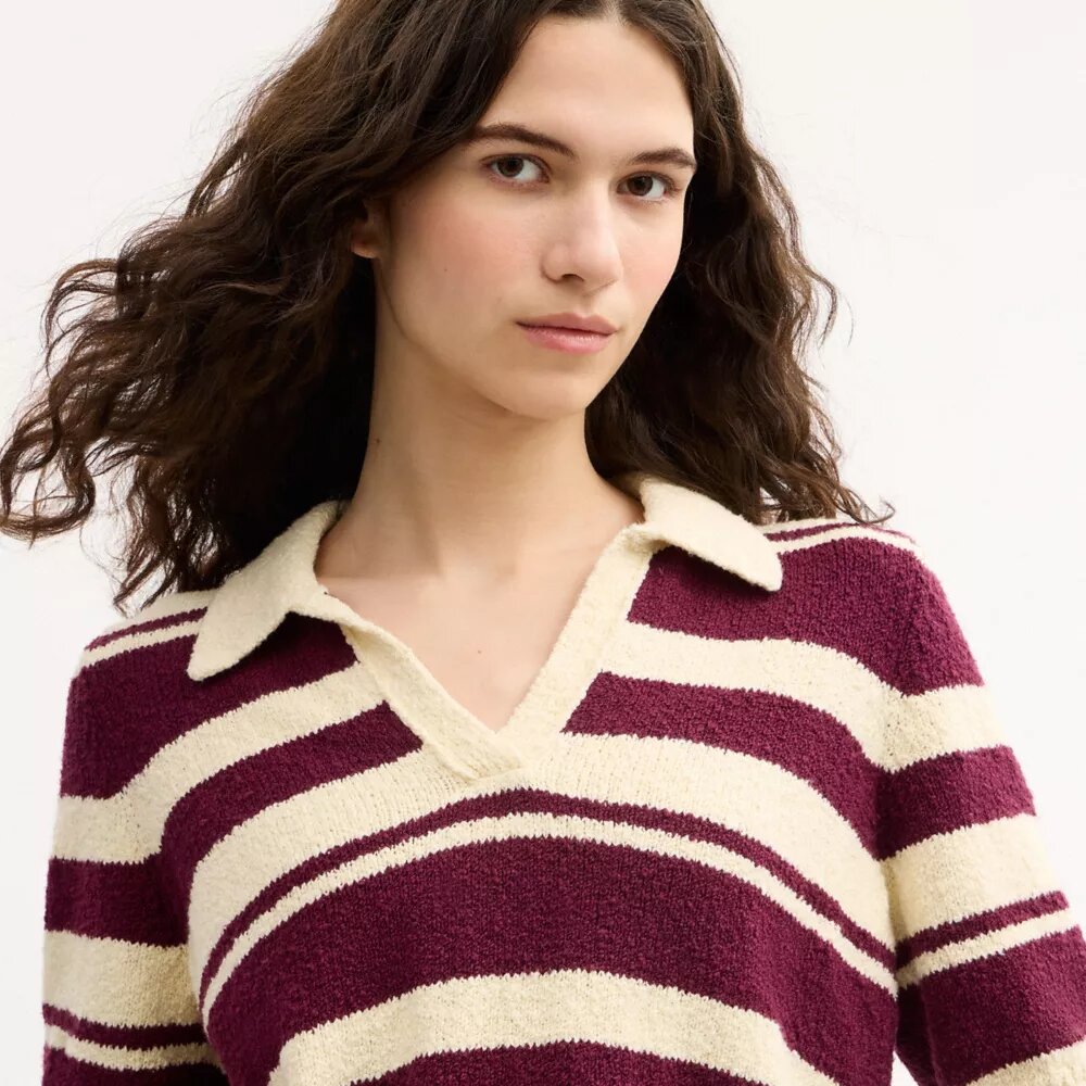 Gestreiftes Strick-Poloshirt