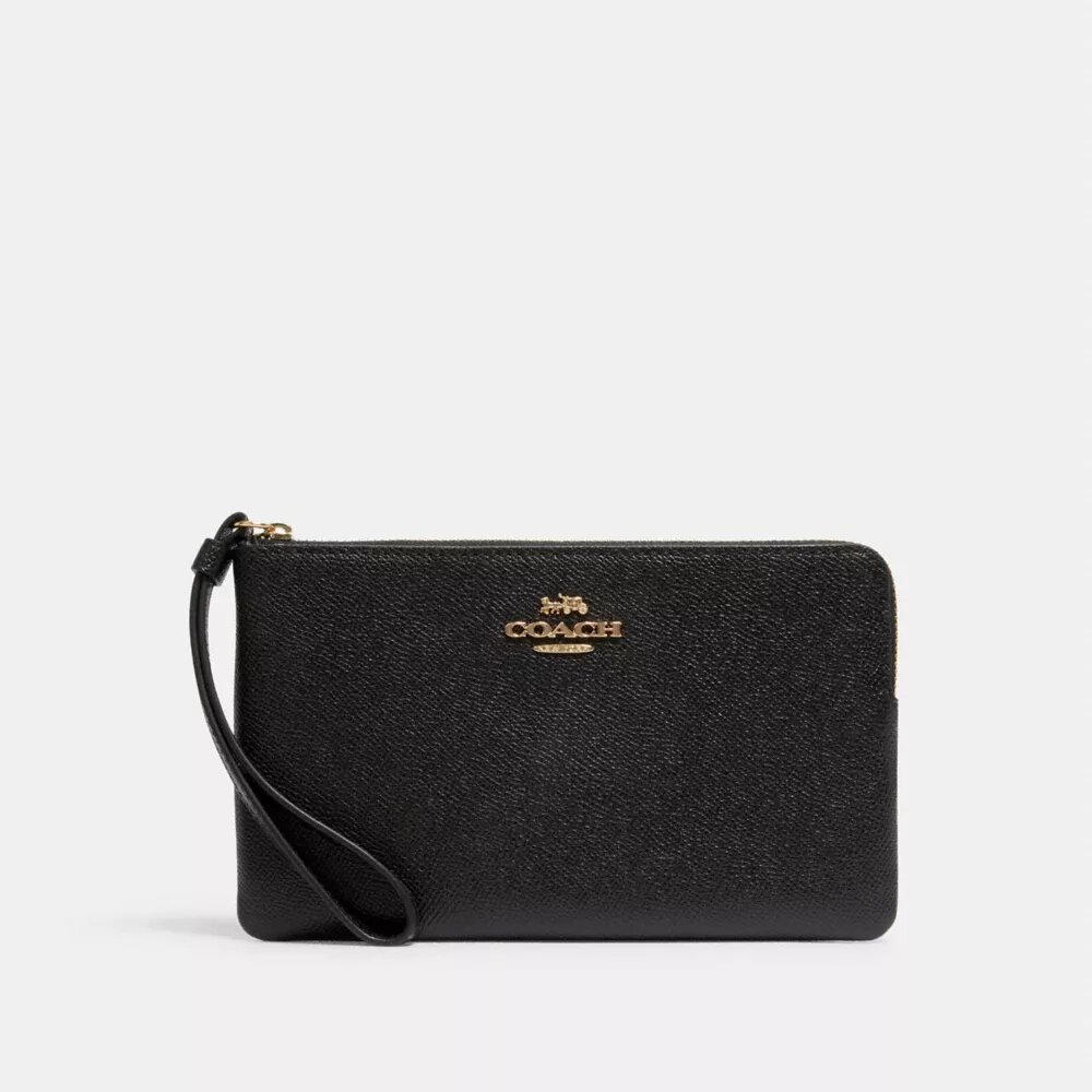 Große Handgelenktasche mit Reißverschluss an der Ecke