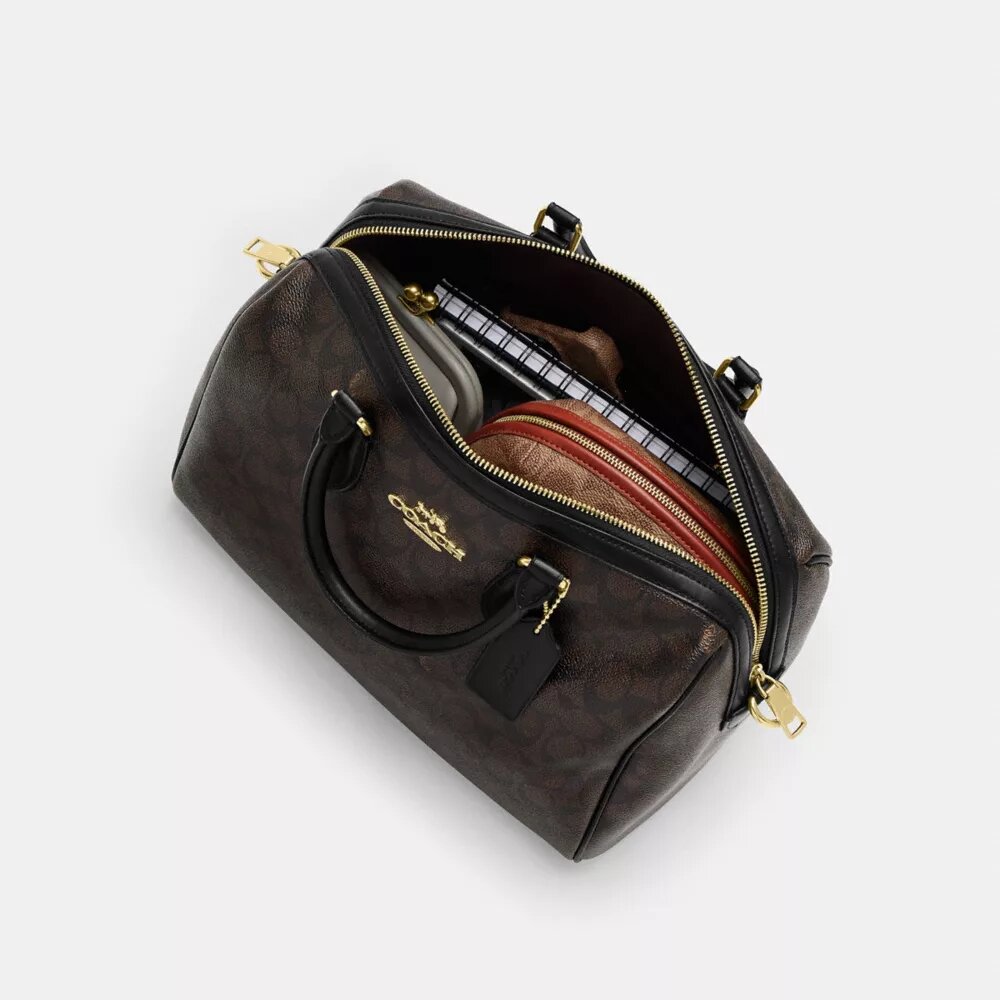 Große Rowan-Satchel-Tasche aus Signature Canvas