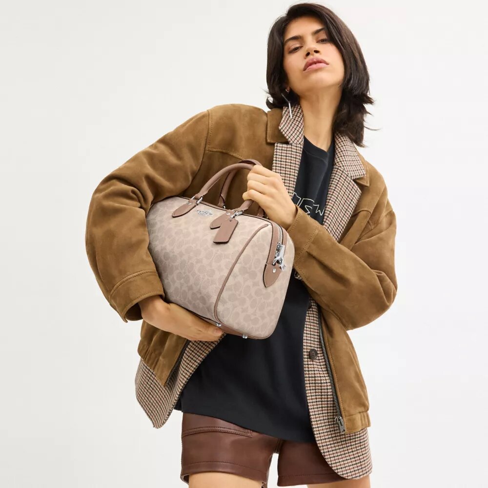 Große Rowan-Satchel-Tasche aus Signature Canvas