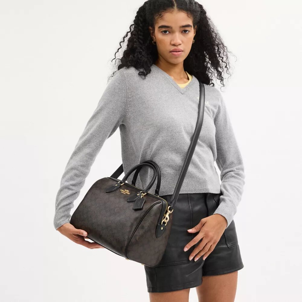 Große Rowan-Satchel-Tasche aus Signature Canvas
