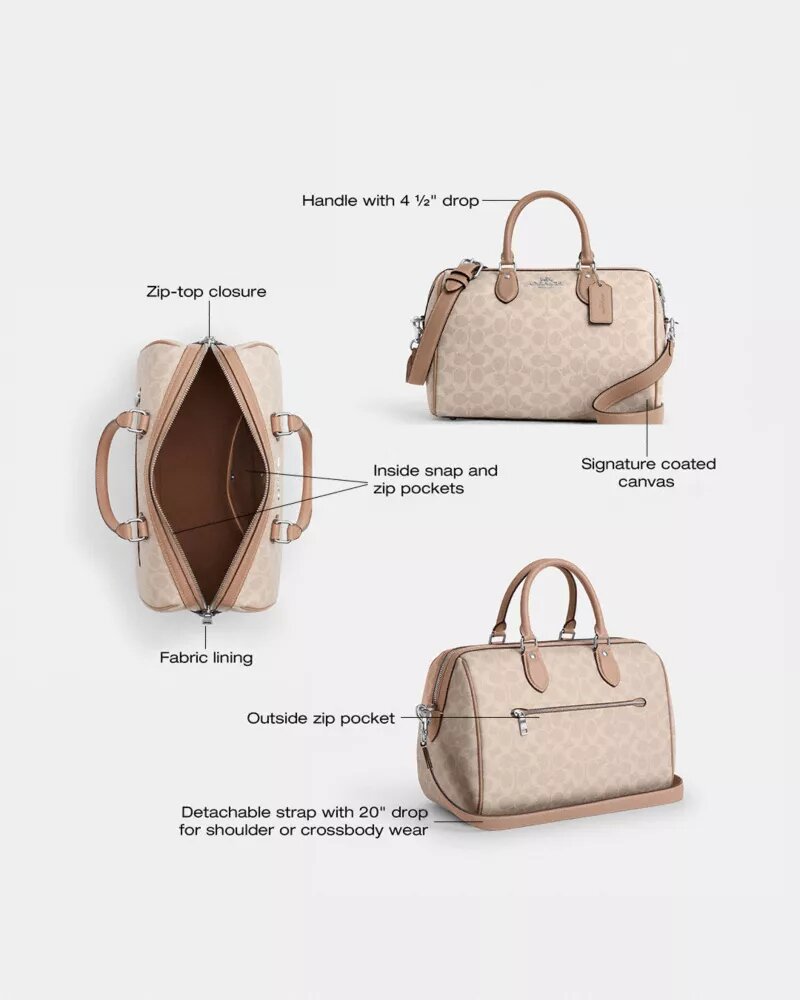 Große Rowan-Satchel-Tasche aus Signature Canvas