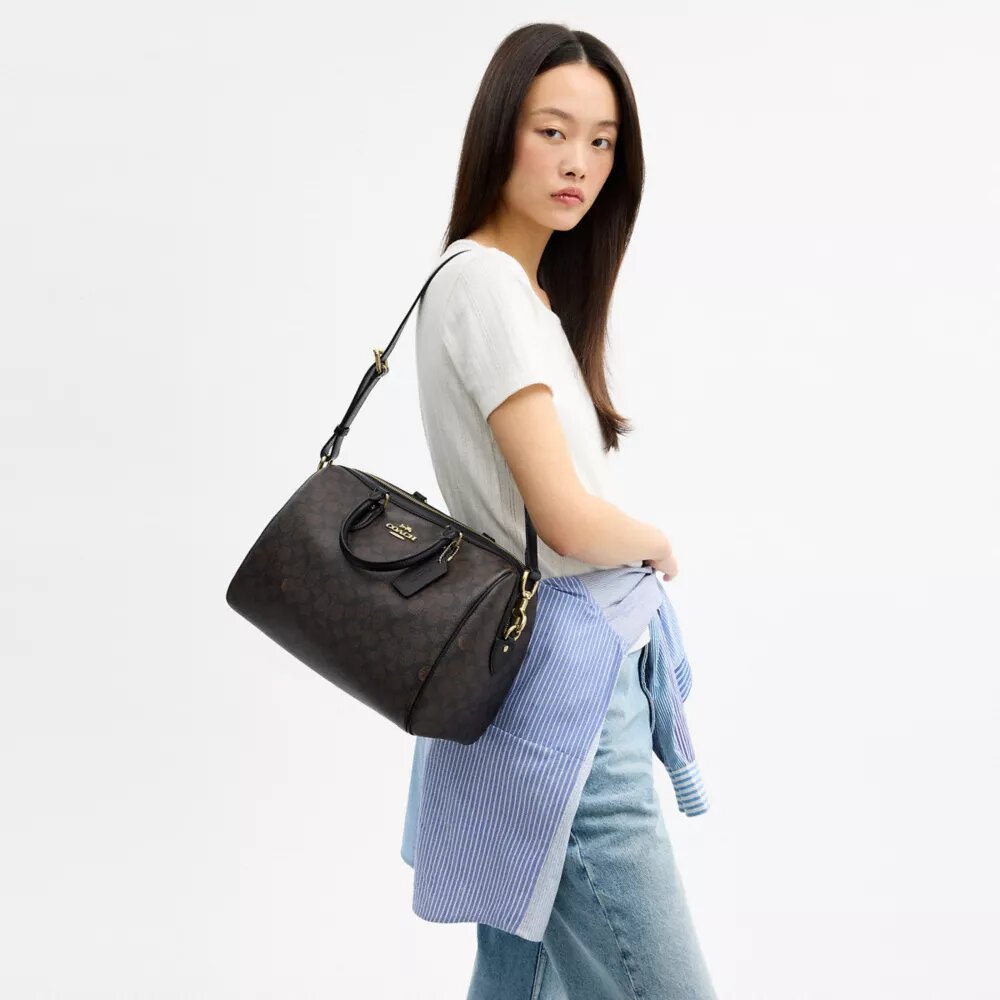 Große Rowan-Satchel-Tasche aus Signature Canvas