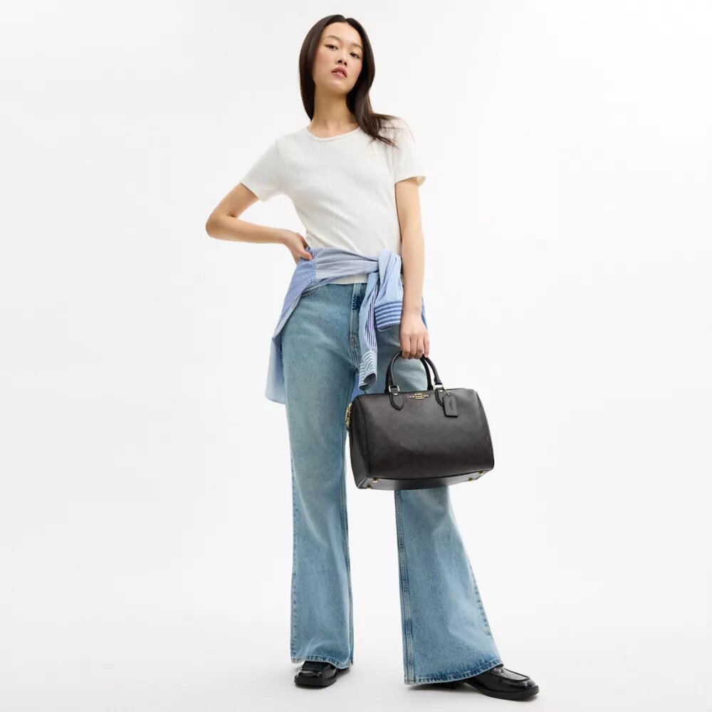 Große Rowan-Satchel-Tasche aus Signature Canvas