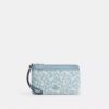 Handgelenktasche mit doppeltem Reißverschluss und Blumenmuster
