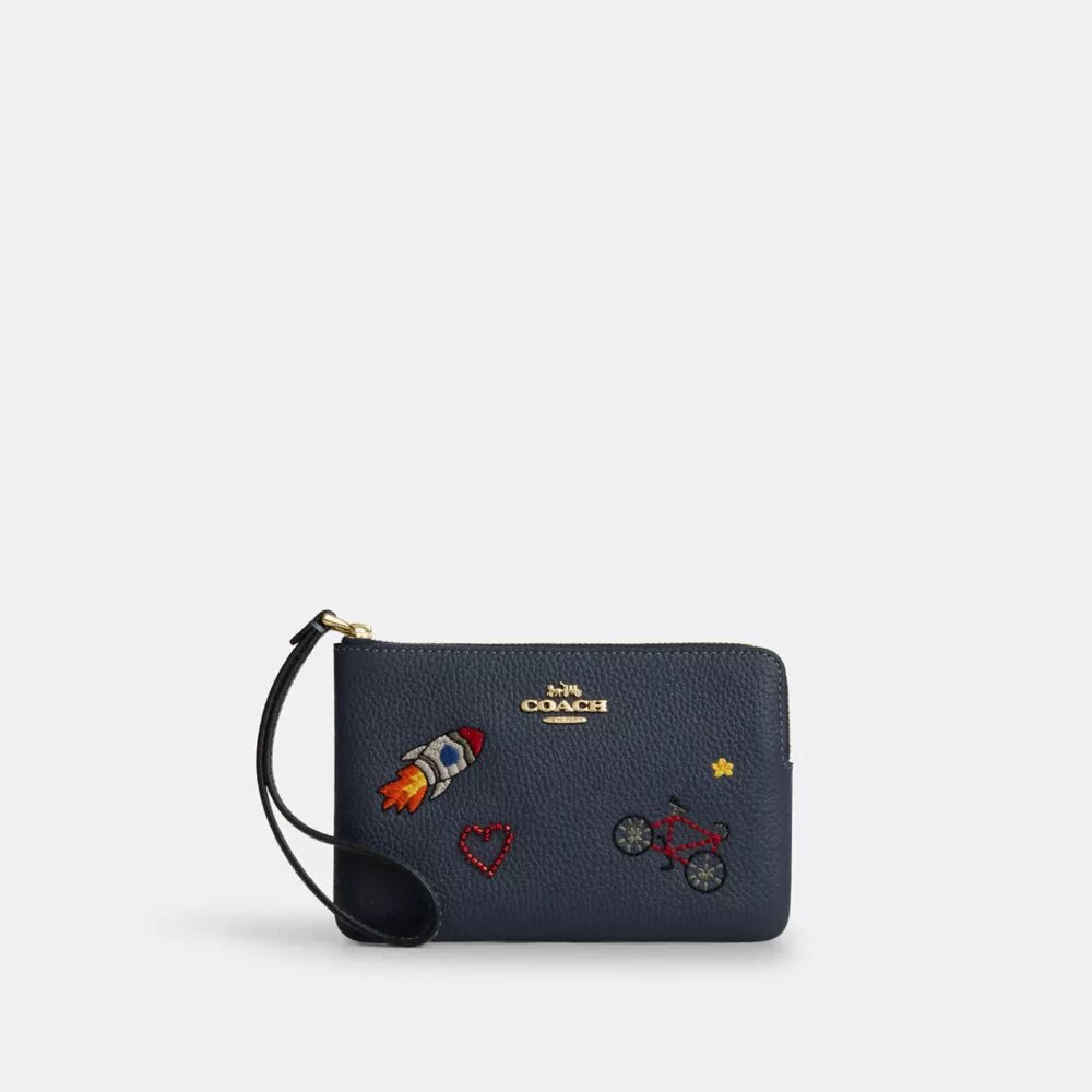 Handgelenktasche mit Reißverschluss an der Ecke