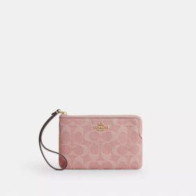 Handgelenktasche mit Reißverschluss an der Ecke aus charakteristischem Denim