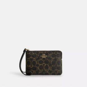 Handgelenktasche mit Reißverschluss an der Ecke aus „Loved Signature Canvas“