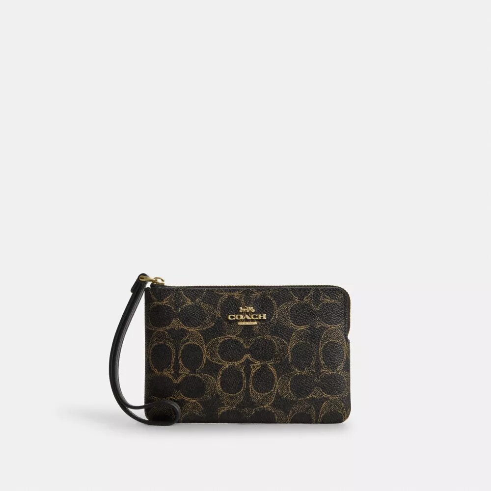 Handgelenktasche mit Reißverschluss an der Ecke aus „Loved Signature Canvas“