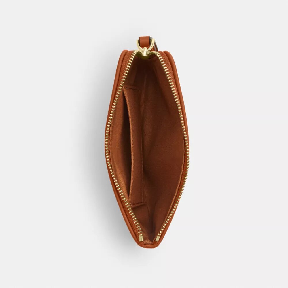 Handgelenktasche mit Reißverschluss an der Ecke aus regenerativer Baumwolle mit Karomuster