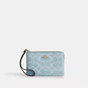 Handgelenktasche mit Reißverschluss an der Ecke aus Signature Canvas