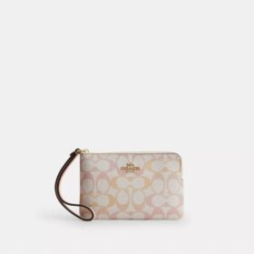 Handgelenktasche mit Reißverschluss an der Ecke aus Signature Canvas