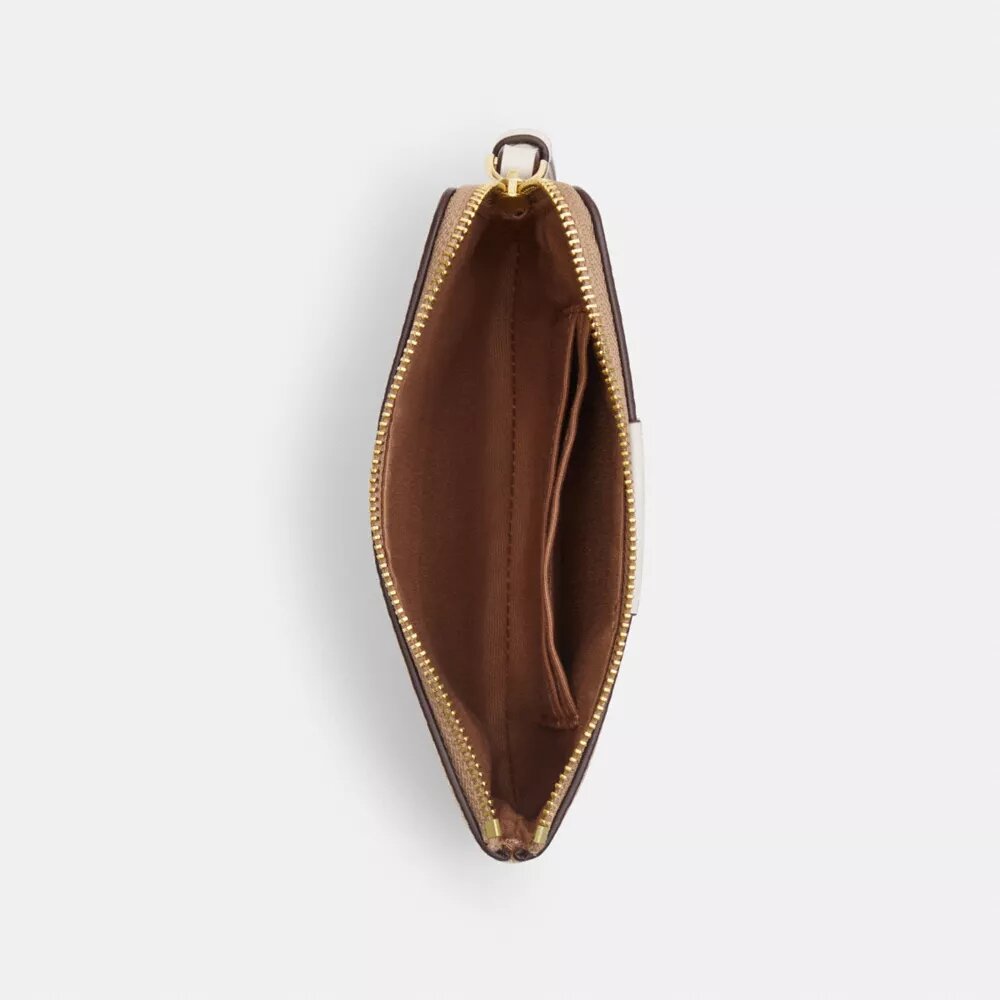 Handgelenktasche mit Reißverschluss an der Ecke aus Signature Canvas mit Streifen