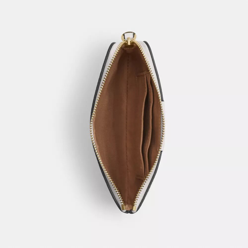 Handgelenktasche mit Reißverschluss an der Ecke aus Signature Canvas mit Streifen