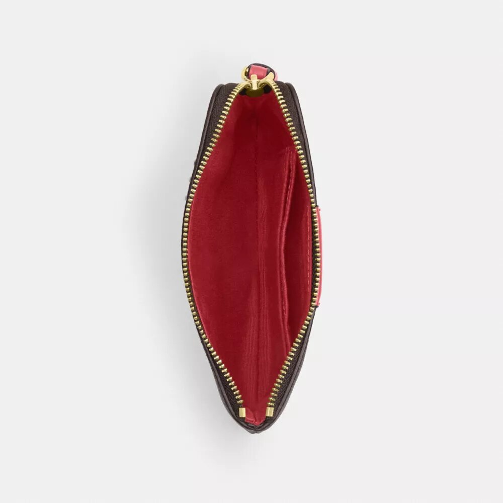 Handgelenktasche mit Reißverschluss an der Ecke aus Signature Canvas mit Streifen