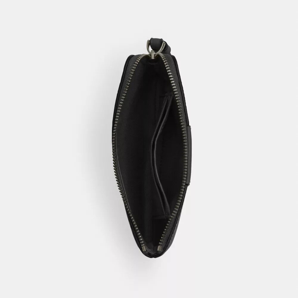 Handgelenktasche mit Reißverschluss an der Ecke aus Signature Canvas mit Streifen