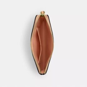 Handgelenktasche mit Reißverschluss an der Ecke aus Signature-Leder