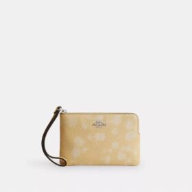 Handgelenktasche mit Reißverschluss an der Ecke und Blumenmuster