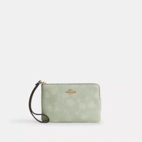 Handgelenktasche mit Reißverschluss an der Ecke und Blumenmuster