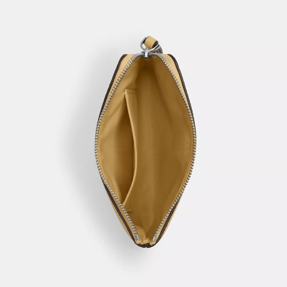 Handgelenktasche mit Reißverschluss an der Ecke und Blumenmuster