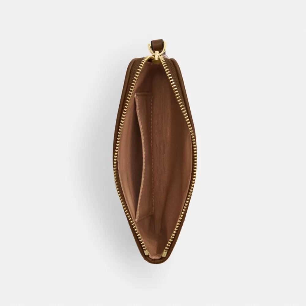 Handgelenktasche mit Reißverschluss an der Ecke und Blumenmuster