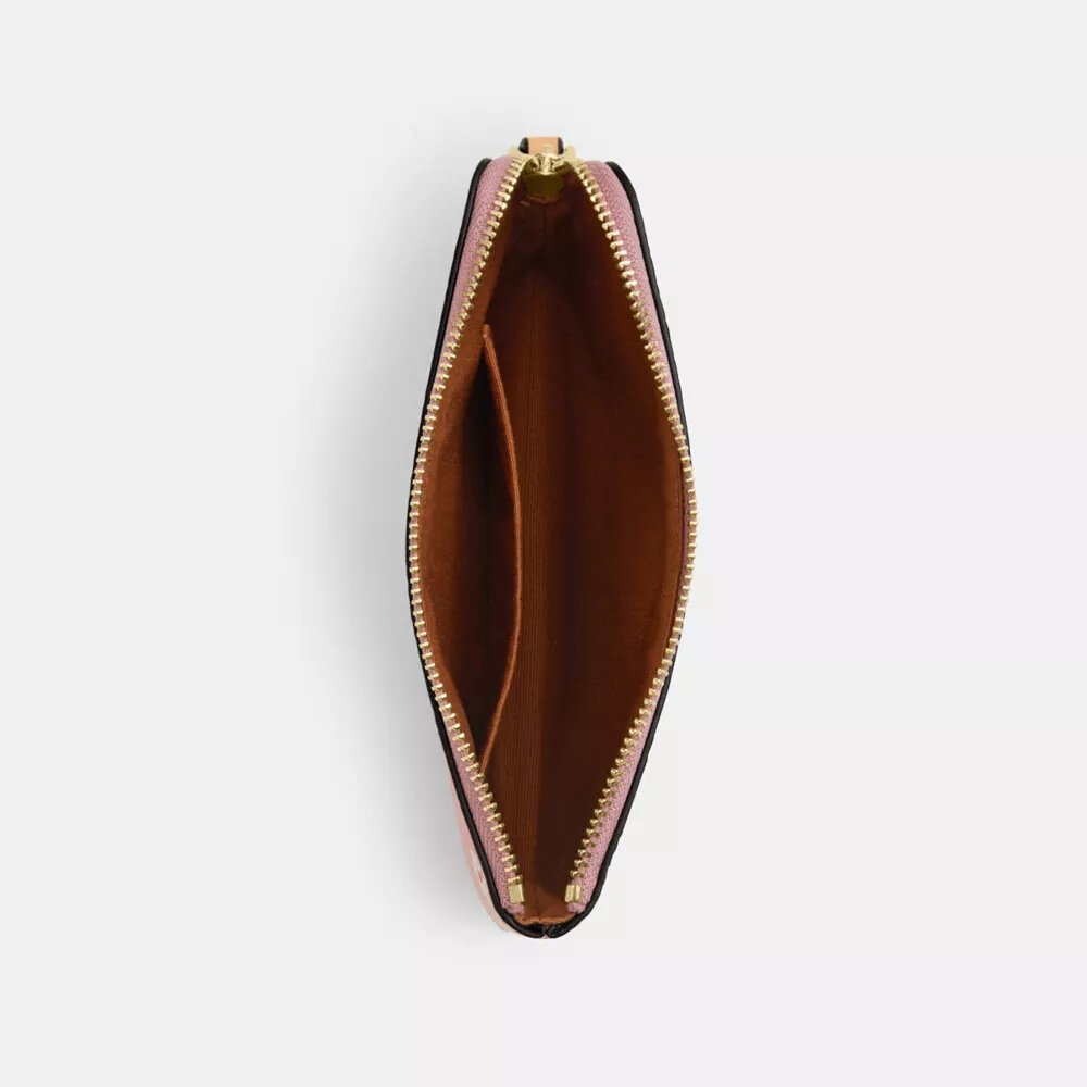 Handgelenktasche mit Reißverschluss an der Ecke und Blumenmuster