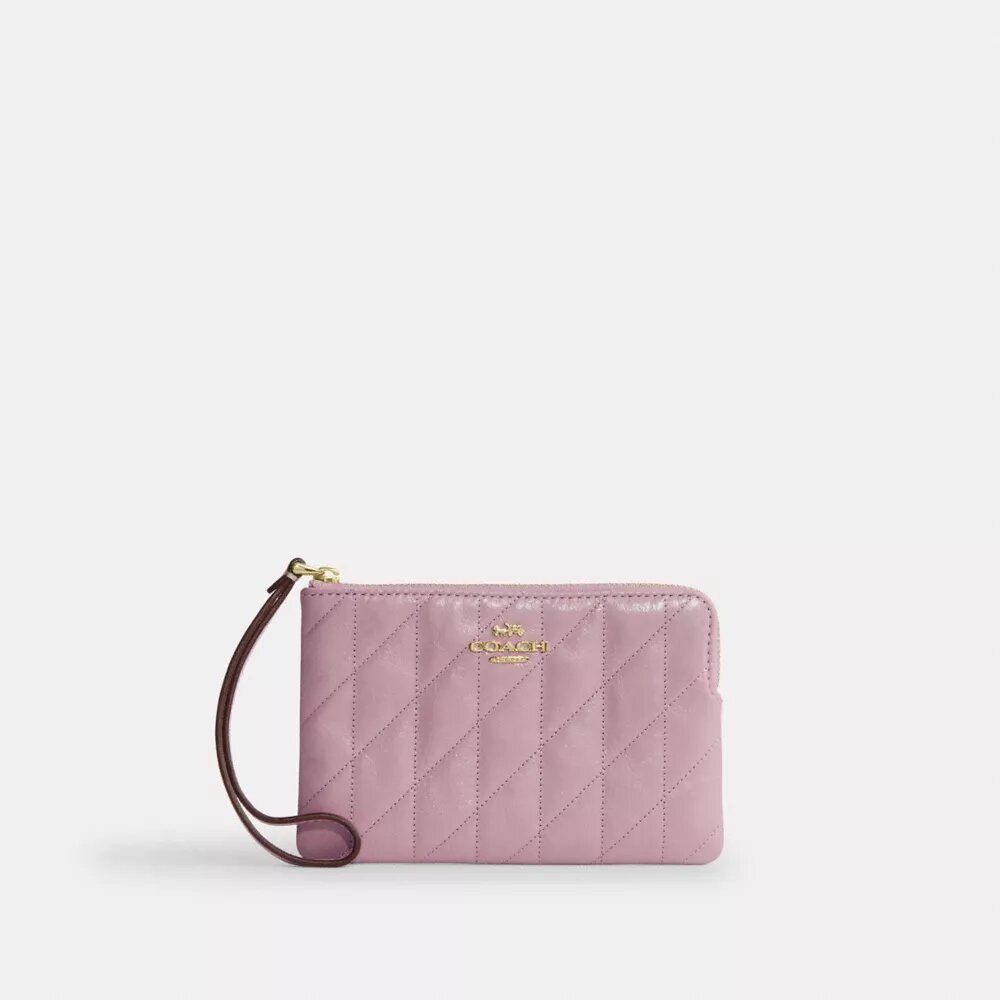 Handgelenktasche mit Reißverschluss an der Ecke und Steppung