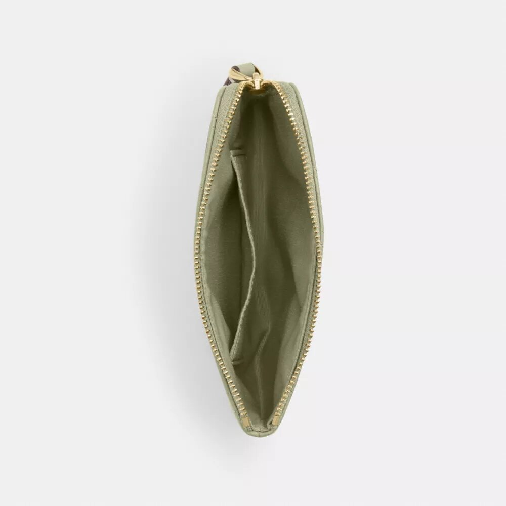 Handgelenktasche mit Reißverschluss an der Ecke und Steppung