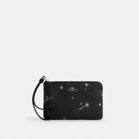 Handgelenktasche mit Reißverschluss an der Ecke und Sternenprint