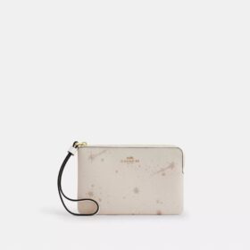 Handgelenktasche mit Reißverschluss an der Ecke und Sternenprint