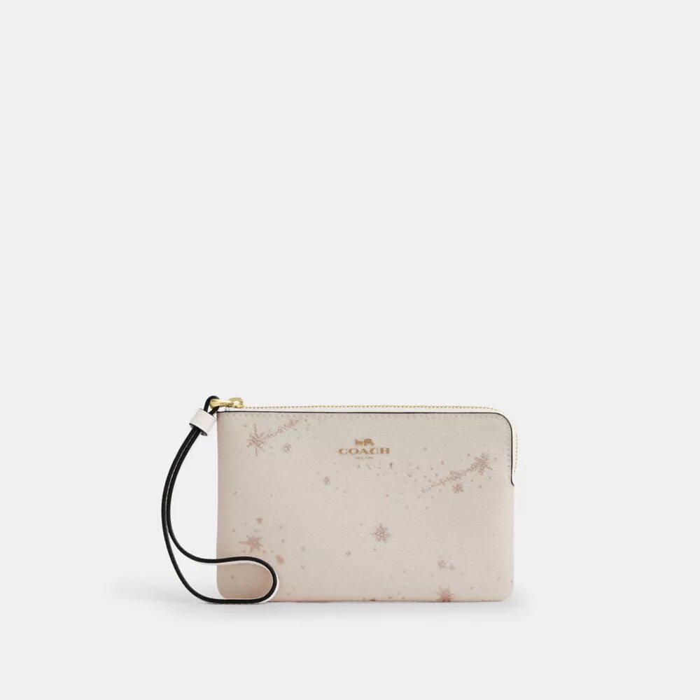 Handgelenktasche mit Reißverschluss an der Ecke und Sternenprint