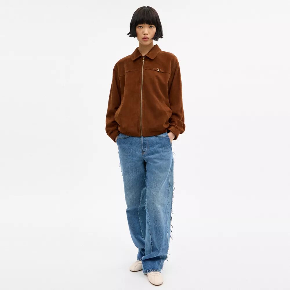 Heritage C Oversize-Bomberjacke aus Wildleder