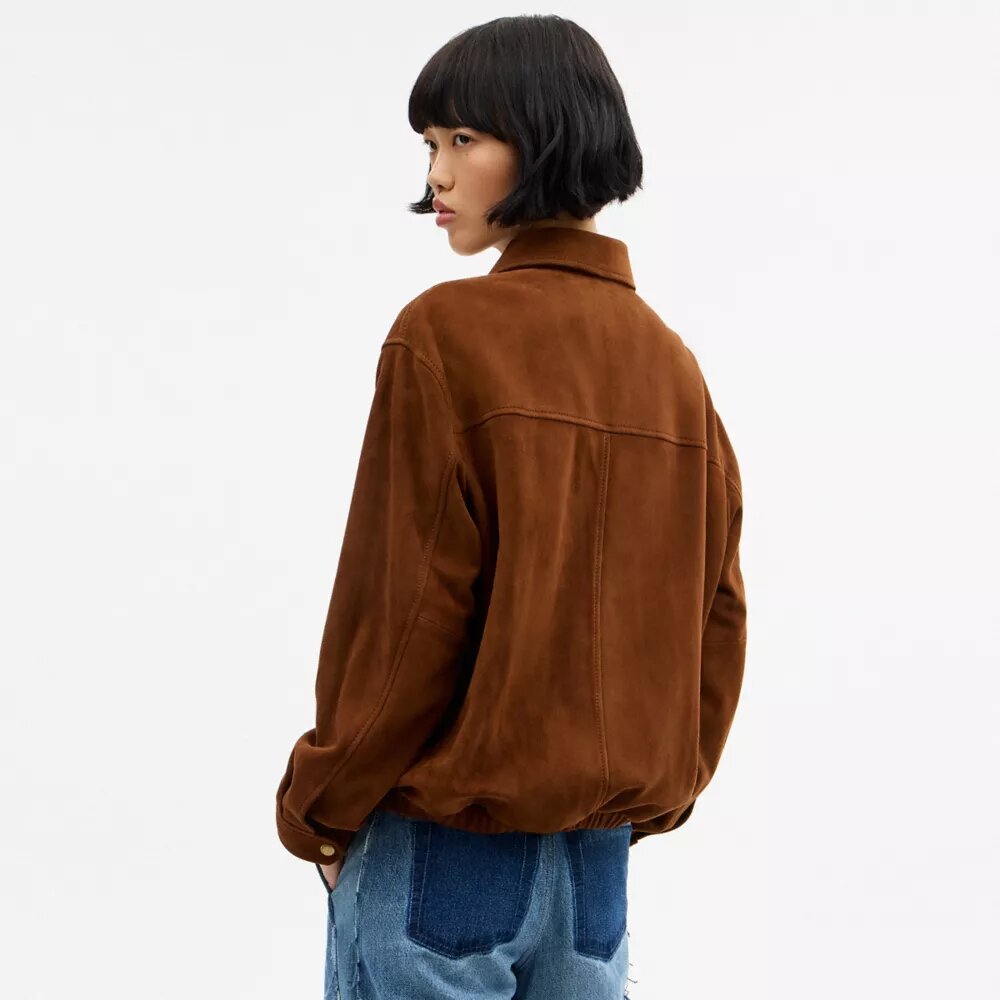 Heritage C Oversize-Bomberjacke aus Wildleder