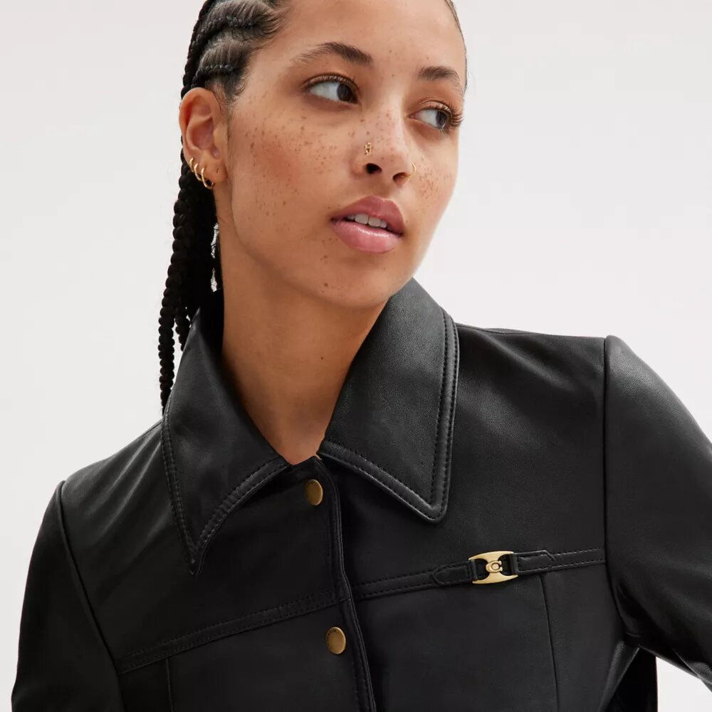 Heritage C Shrunken-Jacke mit Druckknopfleiste