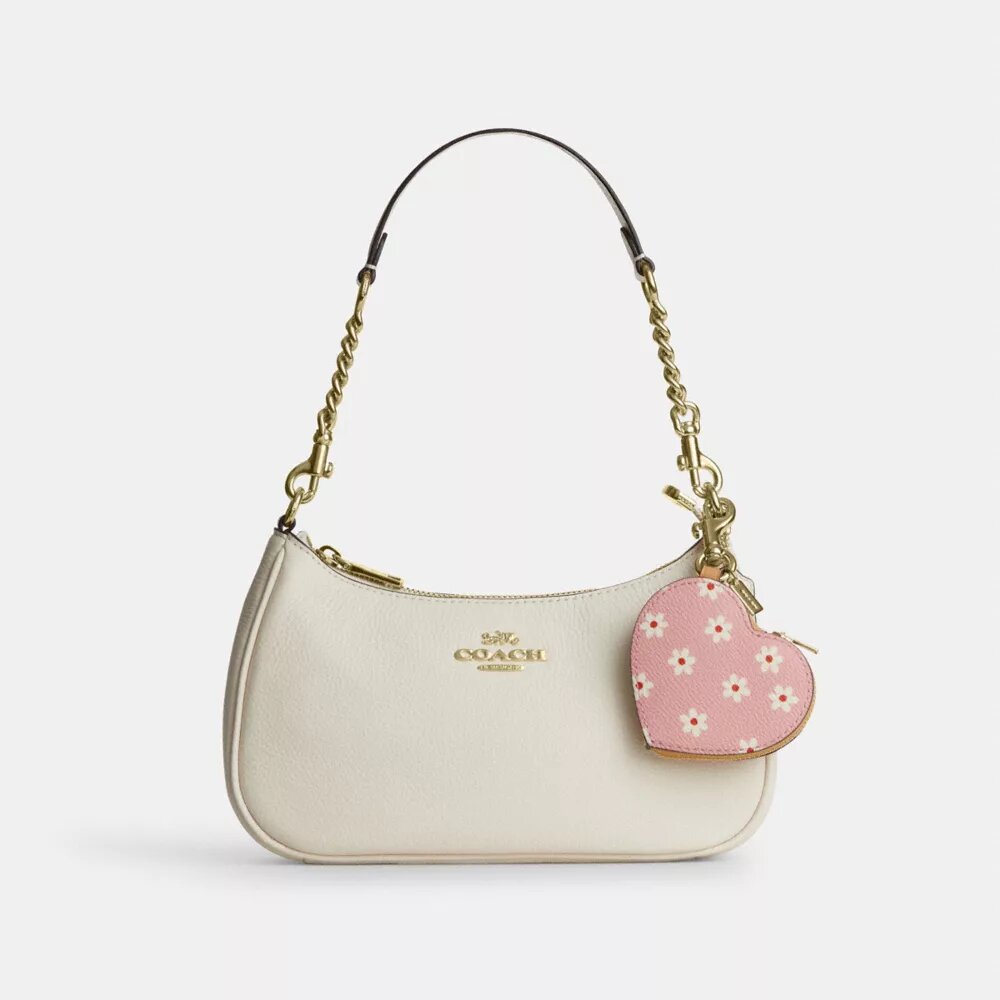 Herz-Taschenanhänger mit Blumenmuster