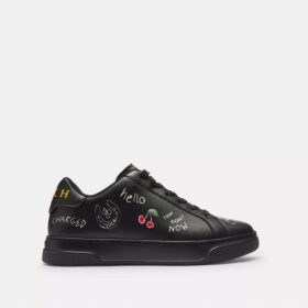 High-Top-Sneaker mit Sketch-Print