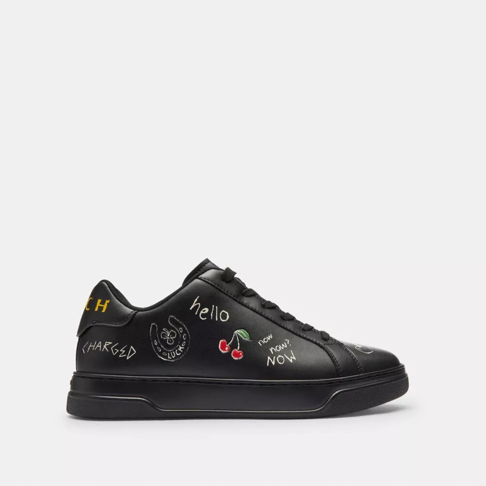 High-Top-Sneaker mit Sketch-Print
