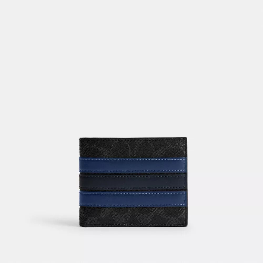 ID-Geldbörse aus Signature Canvas mit Varsity-Streifen
