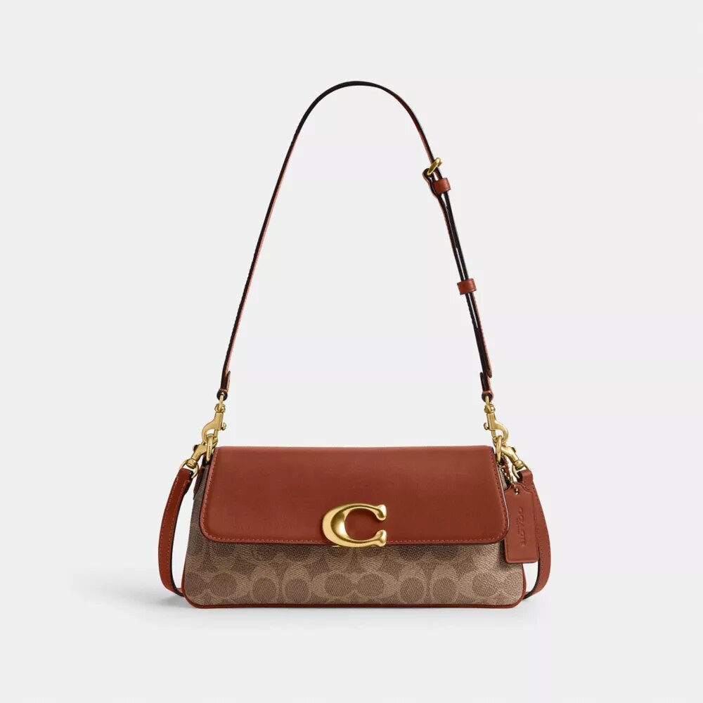 Jet-Schultertasche aus Signature Canvas