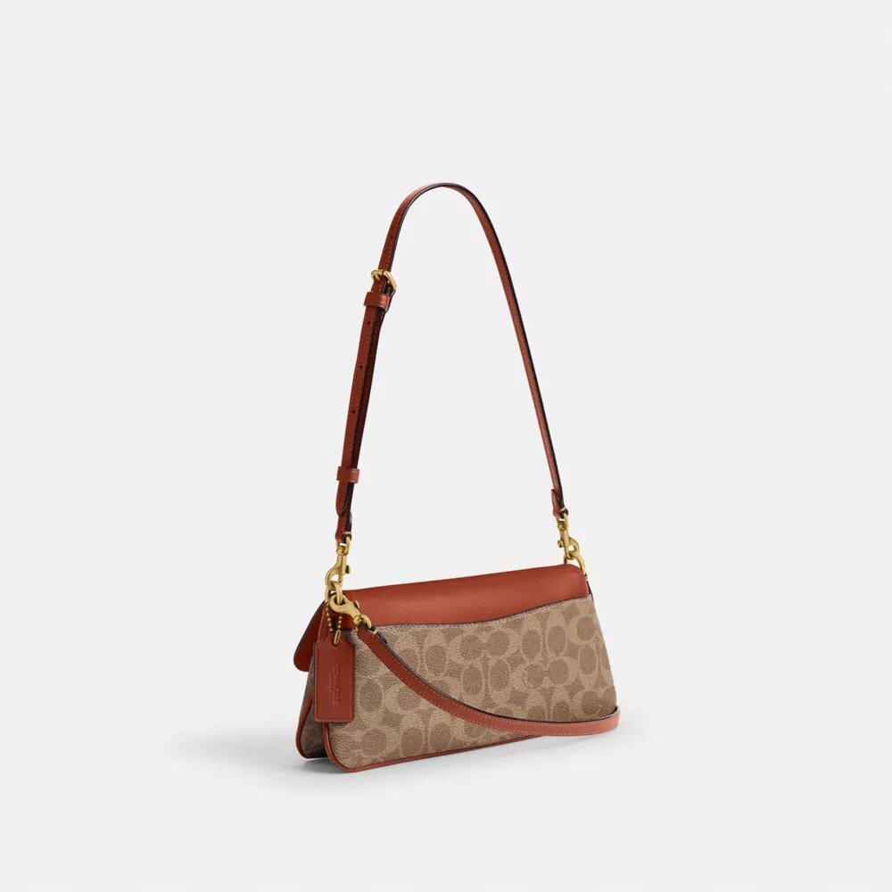 Jet-Schultertasche aus Signature Canvas
