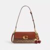Jet-Schultertasche aus Signature Canvas