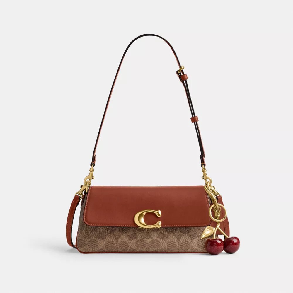 Jet-Schultertasche aus Signature Canvas