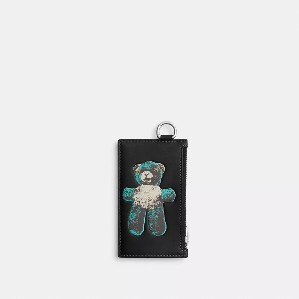 Kartenetui mit Reißverschluss und Teddy-Motiv