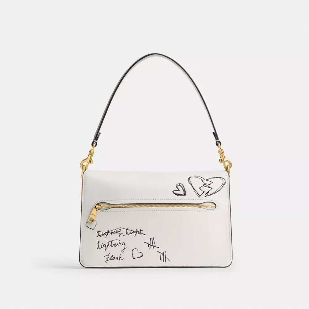 Ketten-Tabby-Schultertasche mit Sketch-Print