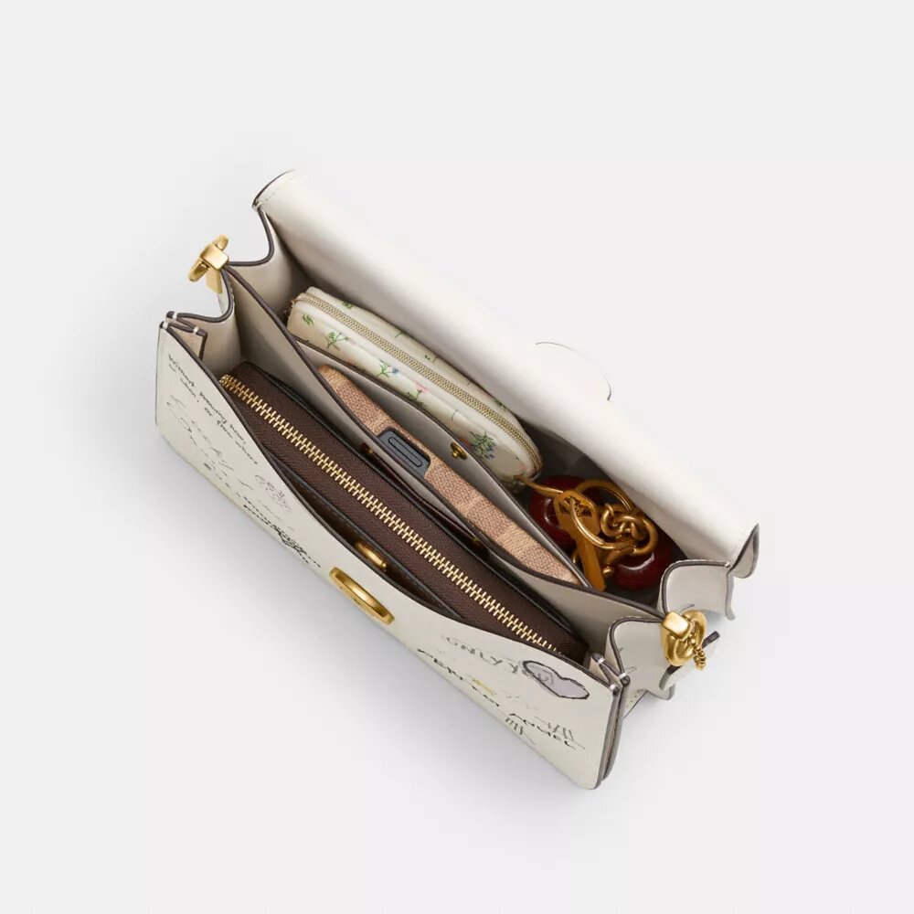 Ketten-Tabby-Schultertasche mit Sketch-Print