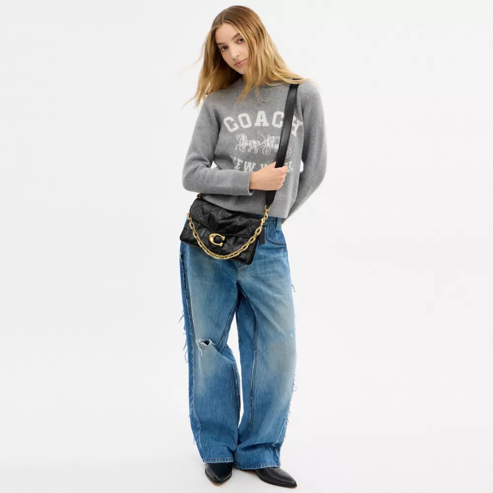 Ketten-Tabby-Schultertasche mit Steppung