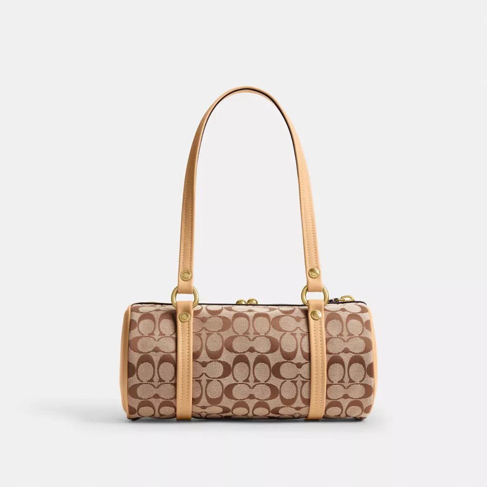Kisslock Barrel Bag 28 aus Signature-Jacquard