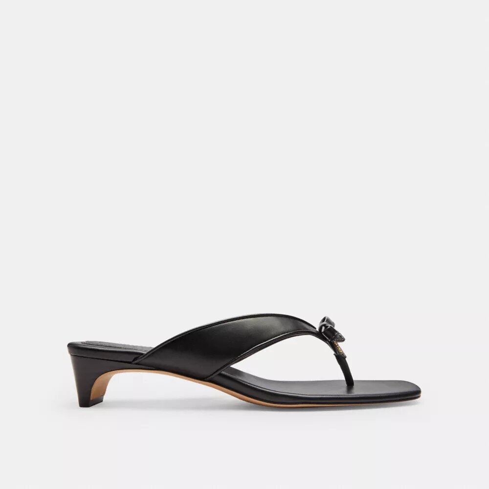 Kitten-Heel-Sandale mit Schleife am Zehensteg